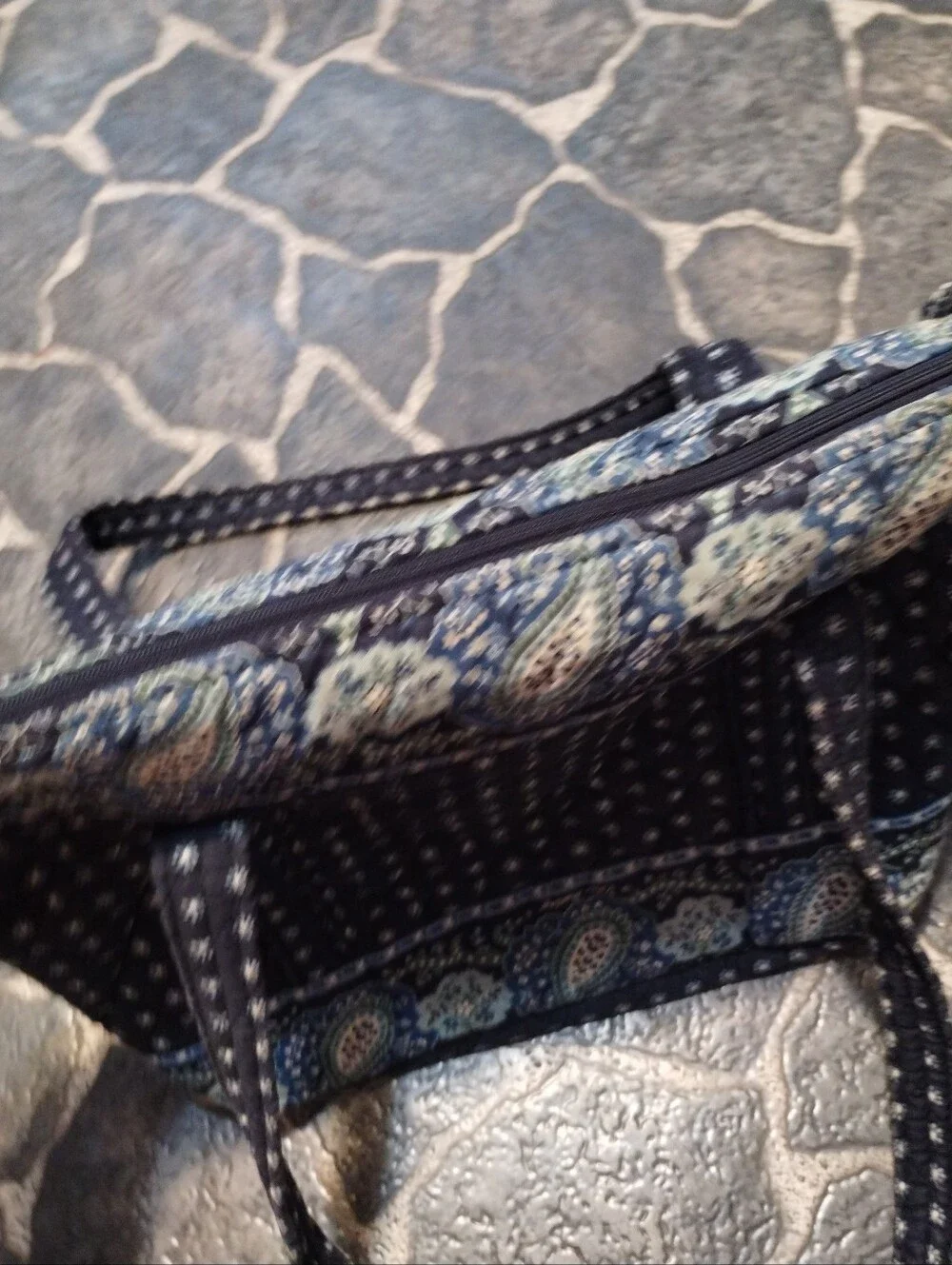 Vera Bradley Navy Blue Seasport large quilted tote bag VINTAGE RETIRED